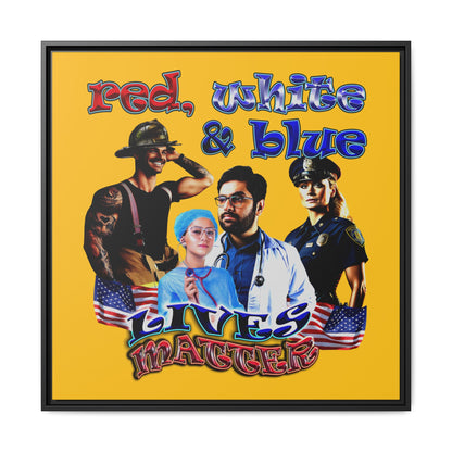 rw&b lives matter - framed canvas art (yellow)