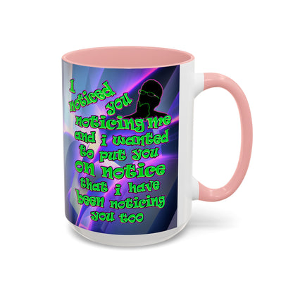 noticed you noticing - Accent Mug (grey-pink wave)