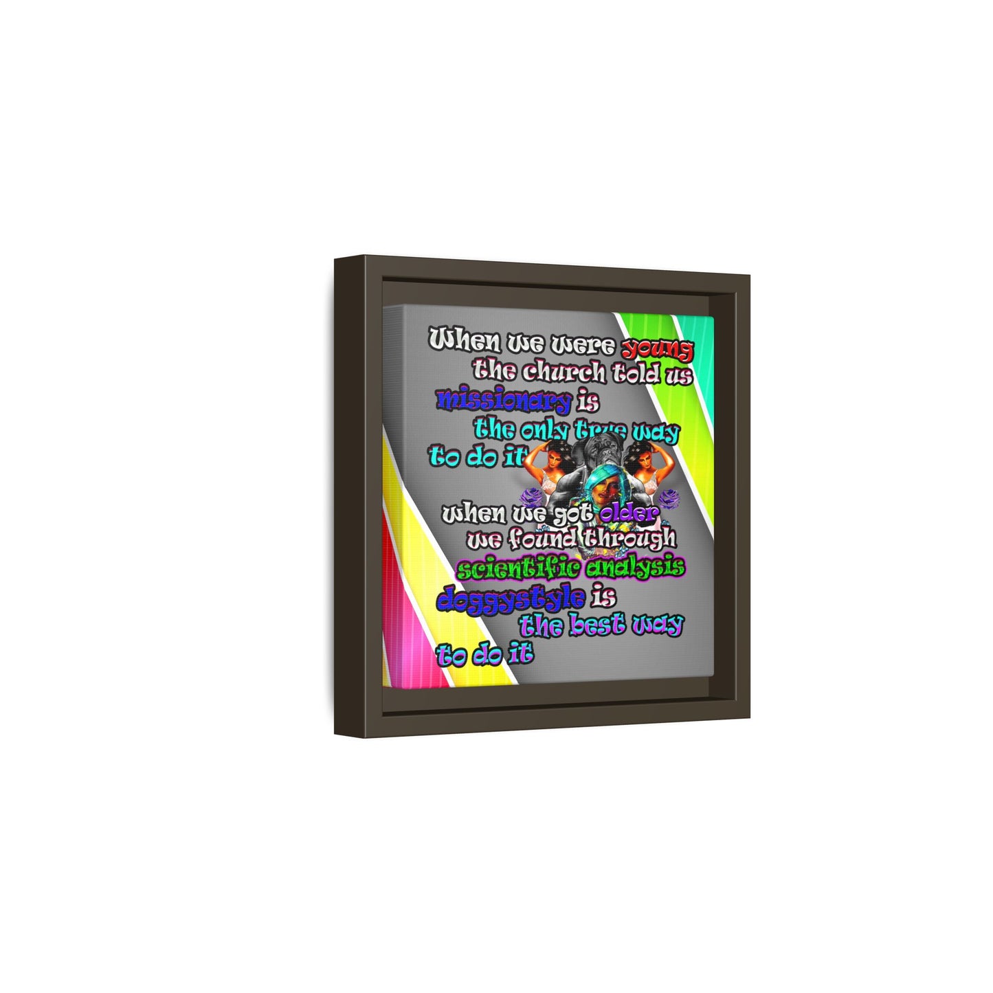 doggystyle - framed canvas art (rainbow split)