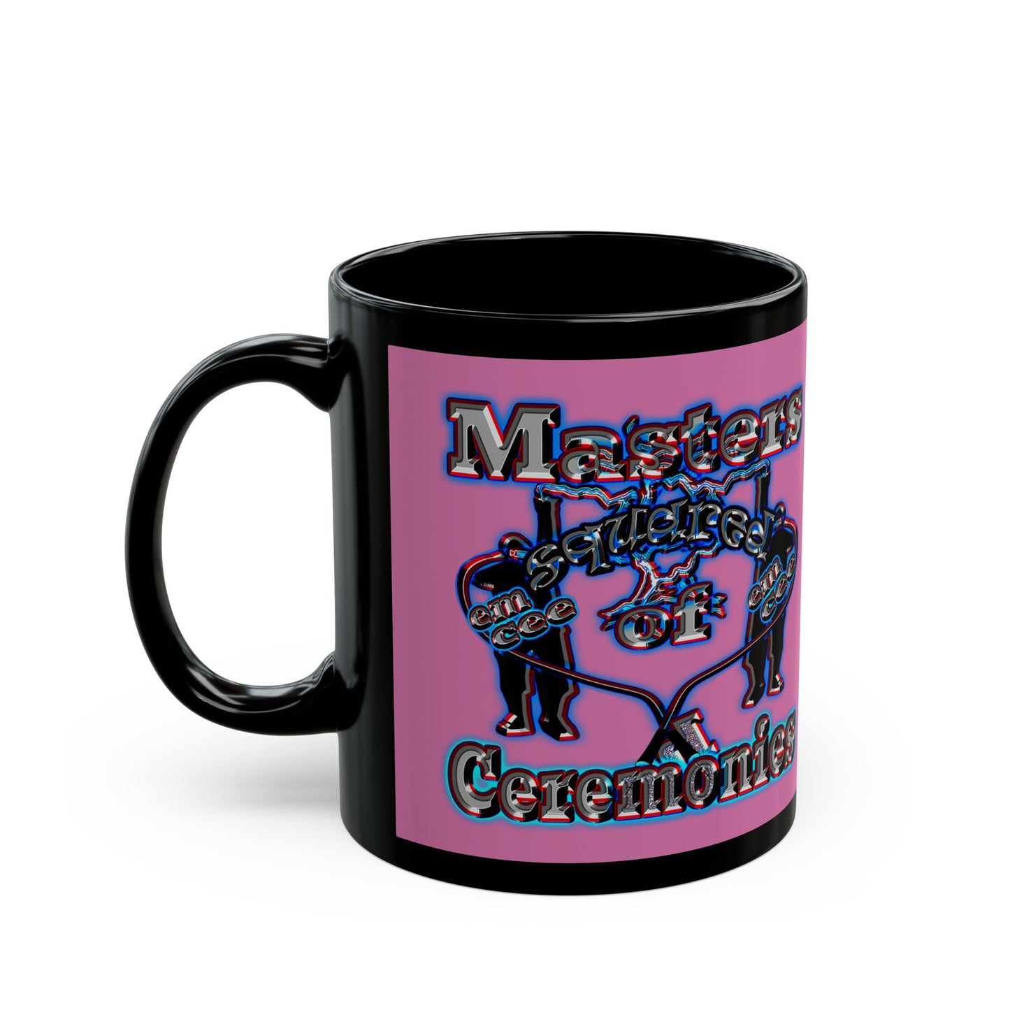 em cee squared - Black Mug (light pink)