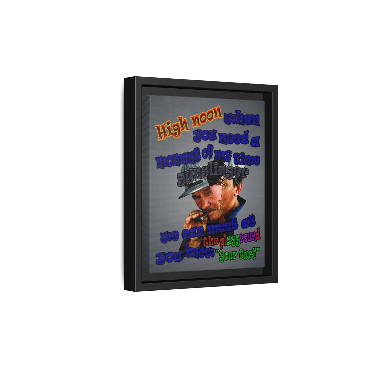 high noon - framed canvas art (grey-light grey)