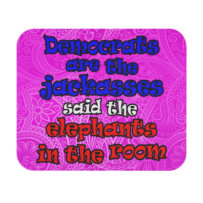 donkeys and elephants - Mouse Pad (Rectangle) (pink swirl)