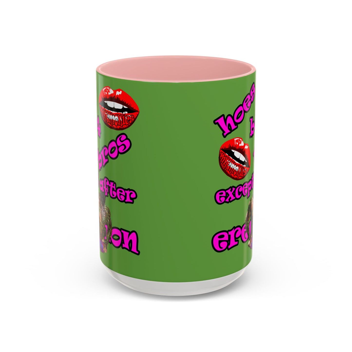 hoes b4 bros - Accent Mug (green)