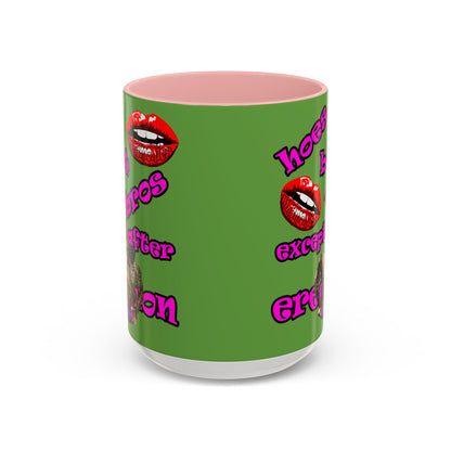 hoes b4 bros - Accent Mug (green)