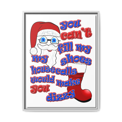 santa's shoes - framed canvas art (white)