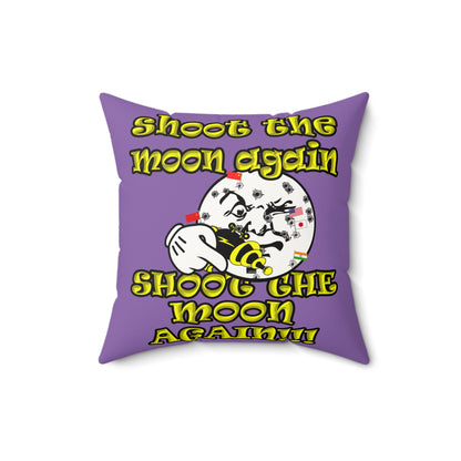 shoot the moon again - Faux Suede Square Pillow - (light purple)