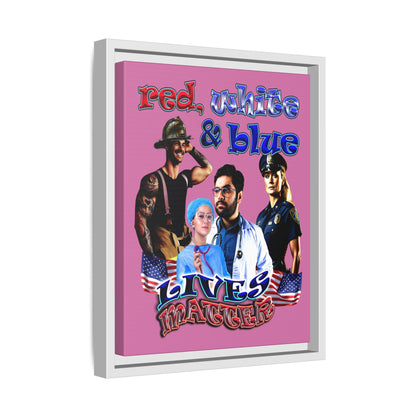 rw&b lives matter - framed canvas art (light pink)