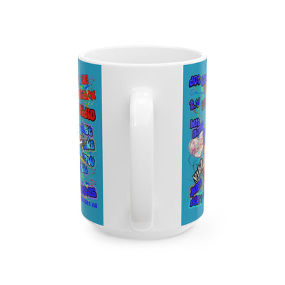 drop the beat - White Mug (turquoise)