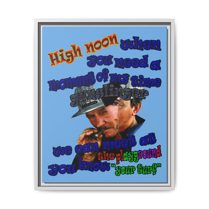 high noon - framed canvas art (light blue)