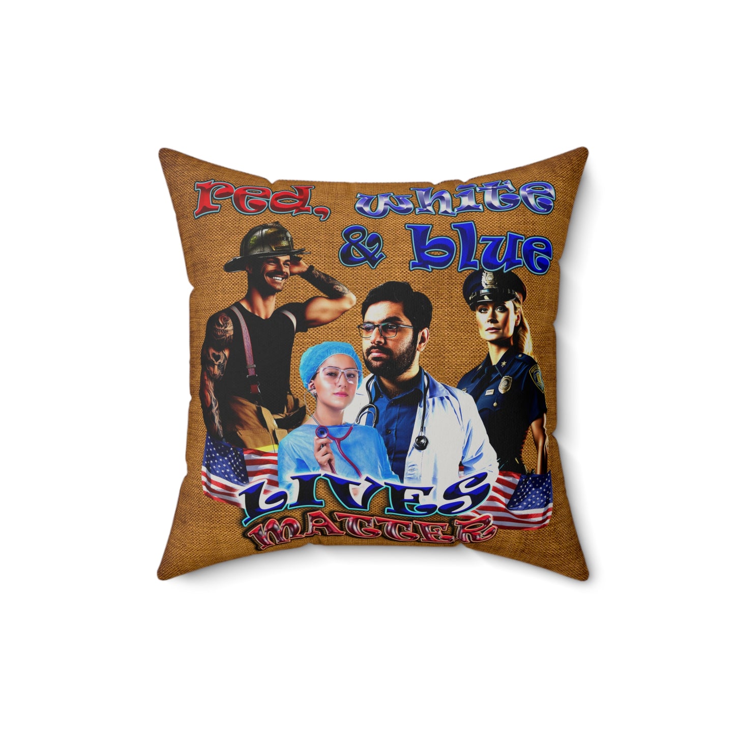 rw&b lives matter - Faux Suede Square Pillow - (dichromatic brown papyrus)