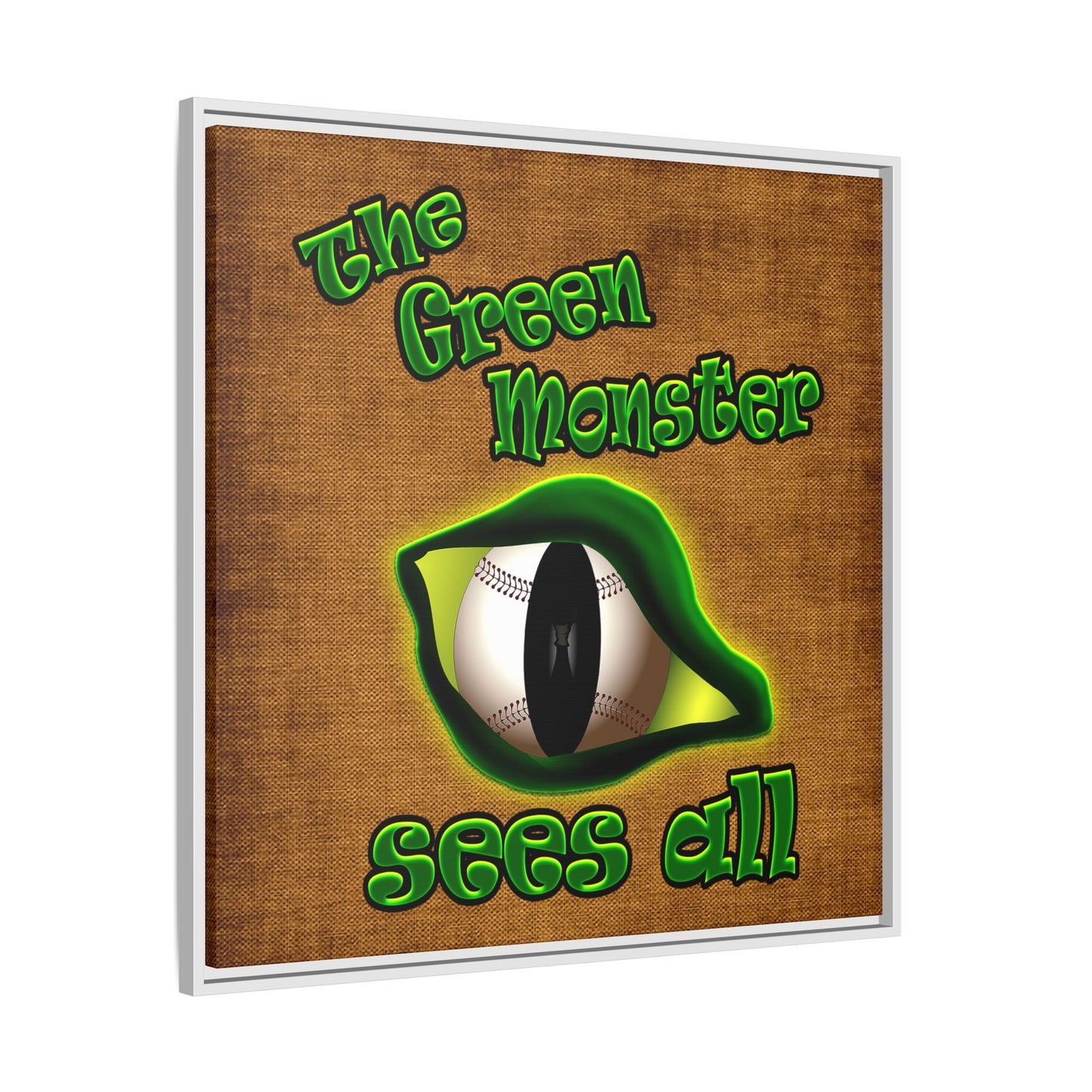 green monster - framed canvas art (brown papyrus)