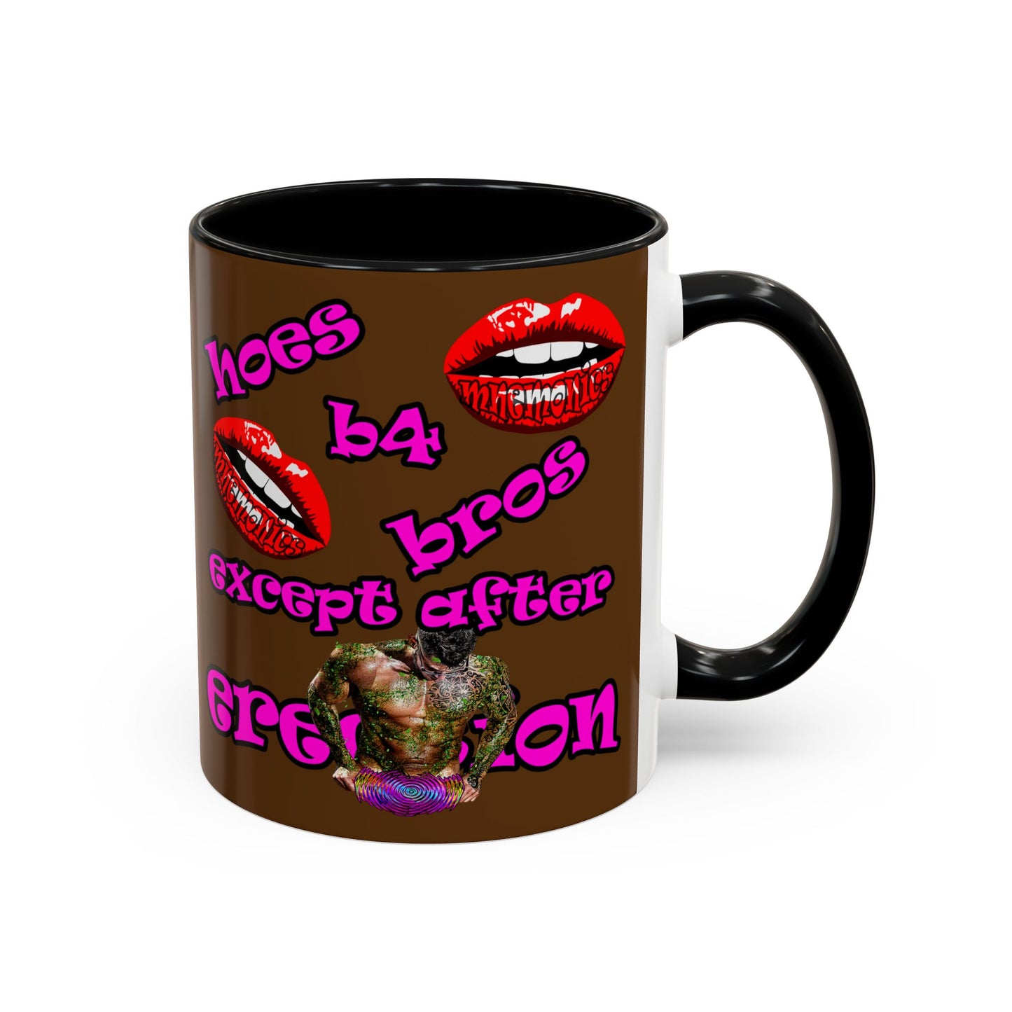 hoes b4 bros - Accent Mug (brown)