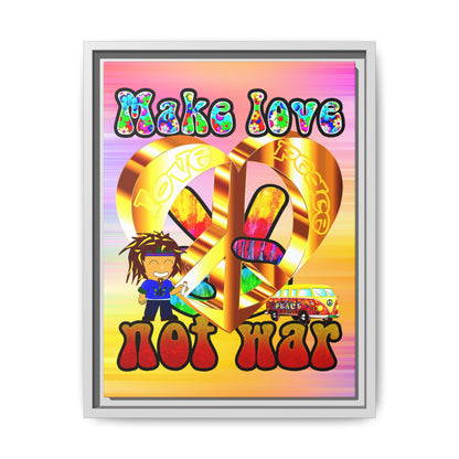 love peace - framed canvas art (color blur)