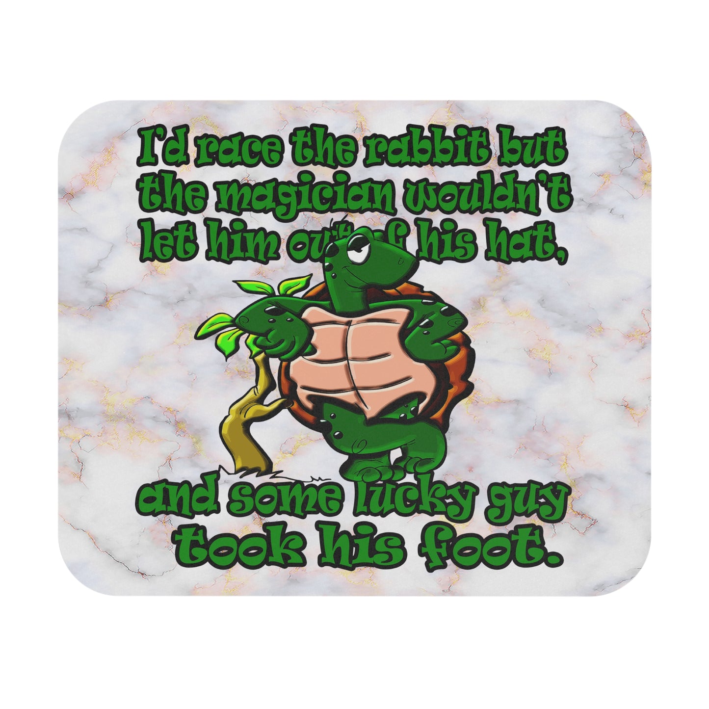 turtle race - Mouse Pad (Rectangle) (white marble)