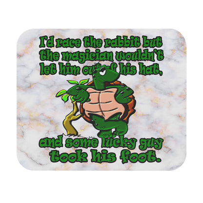 turtle race - Mouse Pad (Rectangle) (white marble)