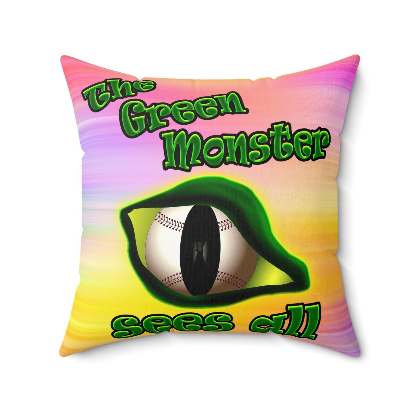 green monster - Faux Suede Square Pillow - (color blur)