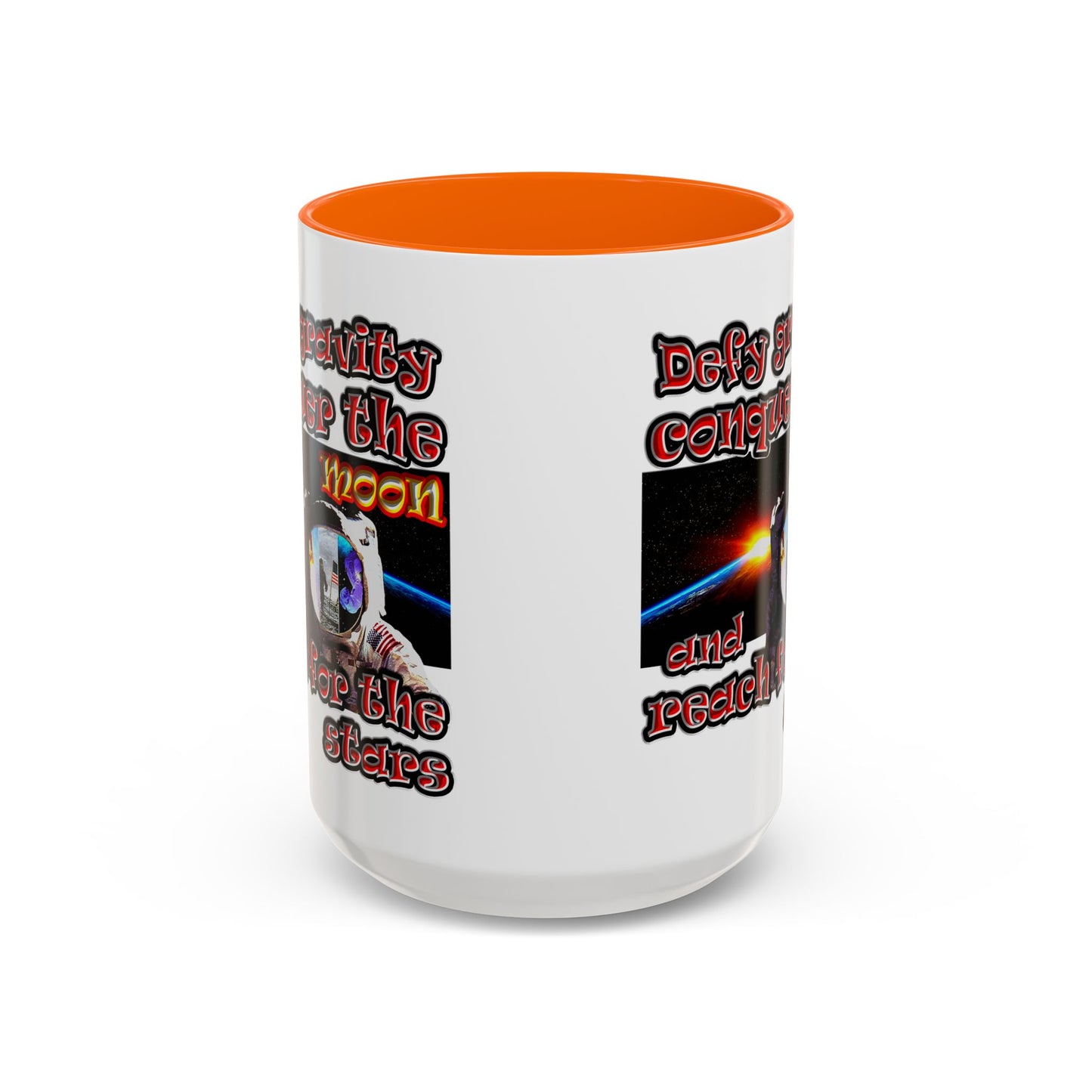 defy conquer reach - Accent Mug (white)