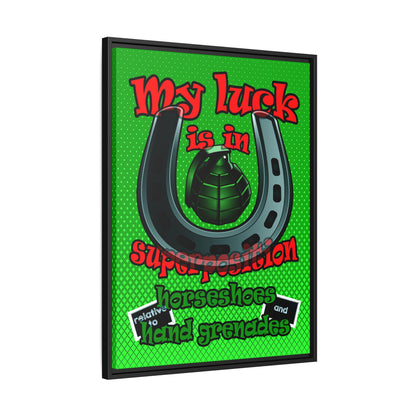 my luck - framed canvas art (logo green)