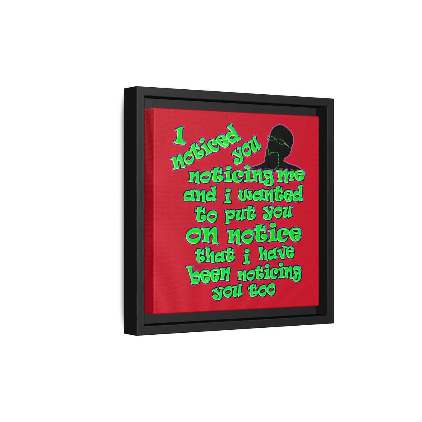 noticed you noticing - framed canvas art (dark red)