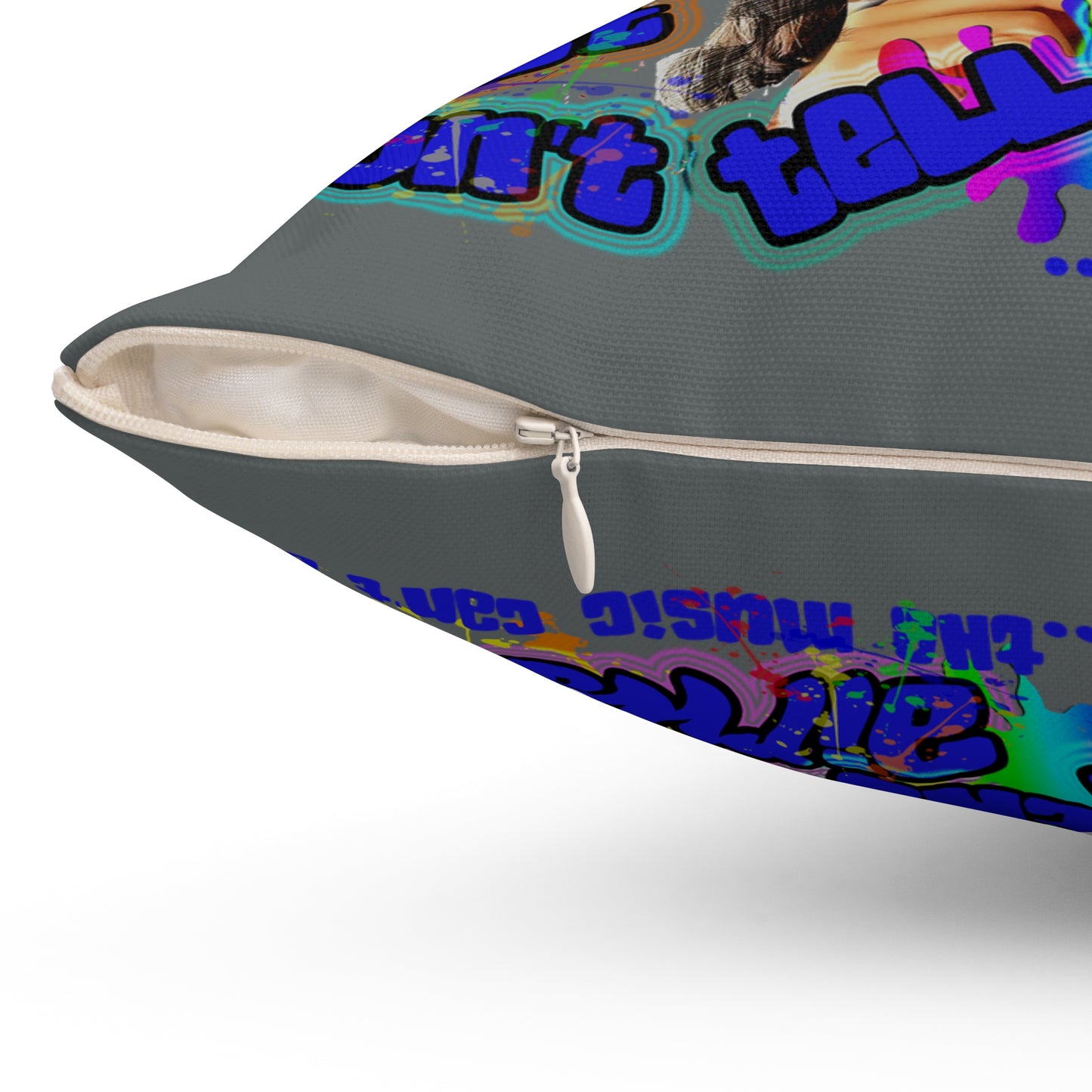 drop the beat - Spun Polyester Square Pillow - (dark grey)
