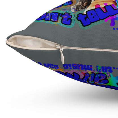 drop the beat - Spun Polyester Square Pillow - (dark grey)