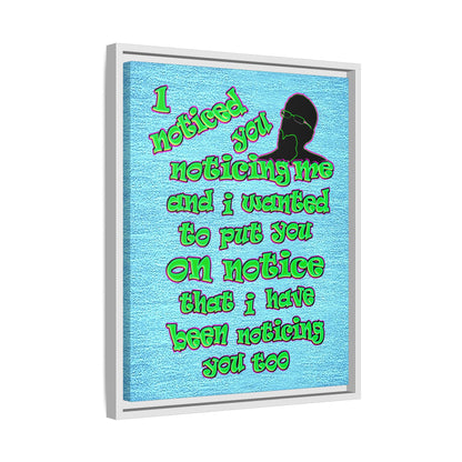 noticed you noticing - framed canvas art (faded blue)