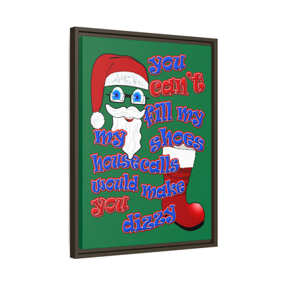 santa's shoes - framed canvas art (dark green)