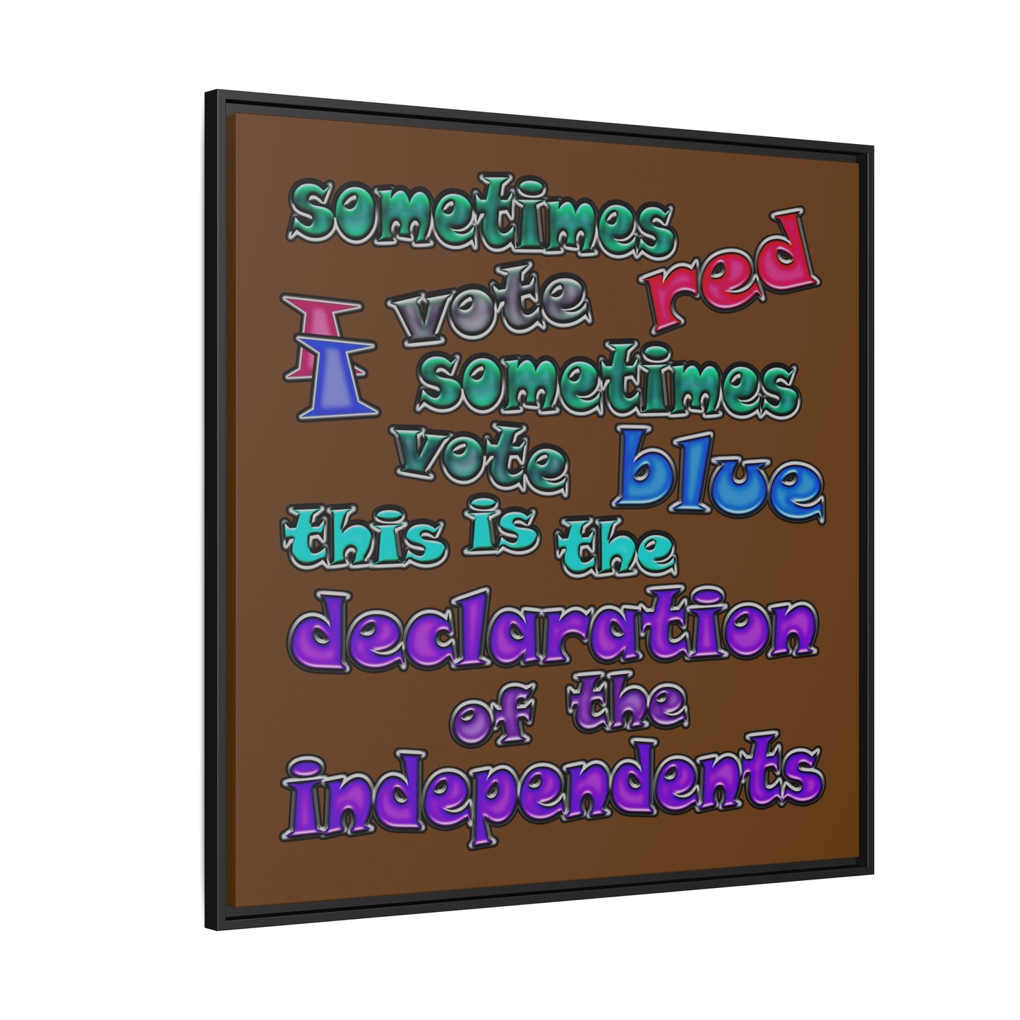 declaration of the independents - framed canvas art (brown)