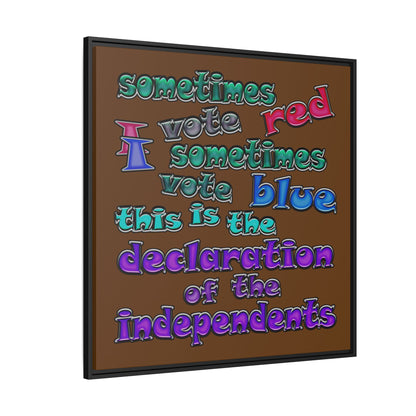 declaration of the independents - framed canvas art (brown)
