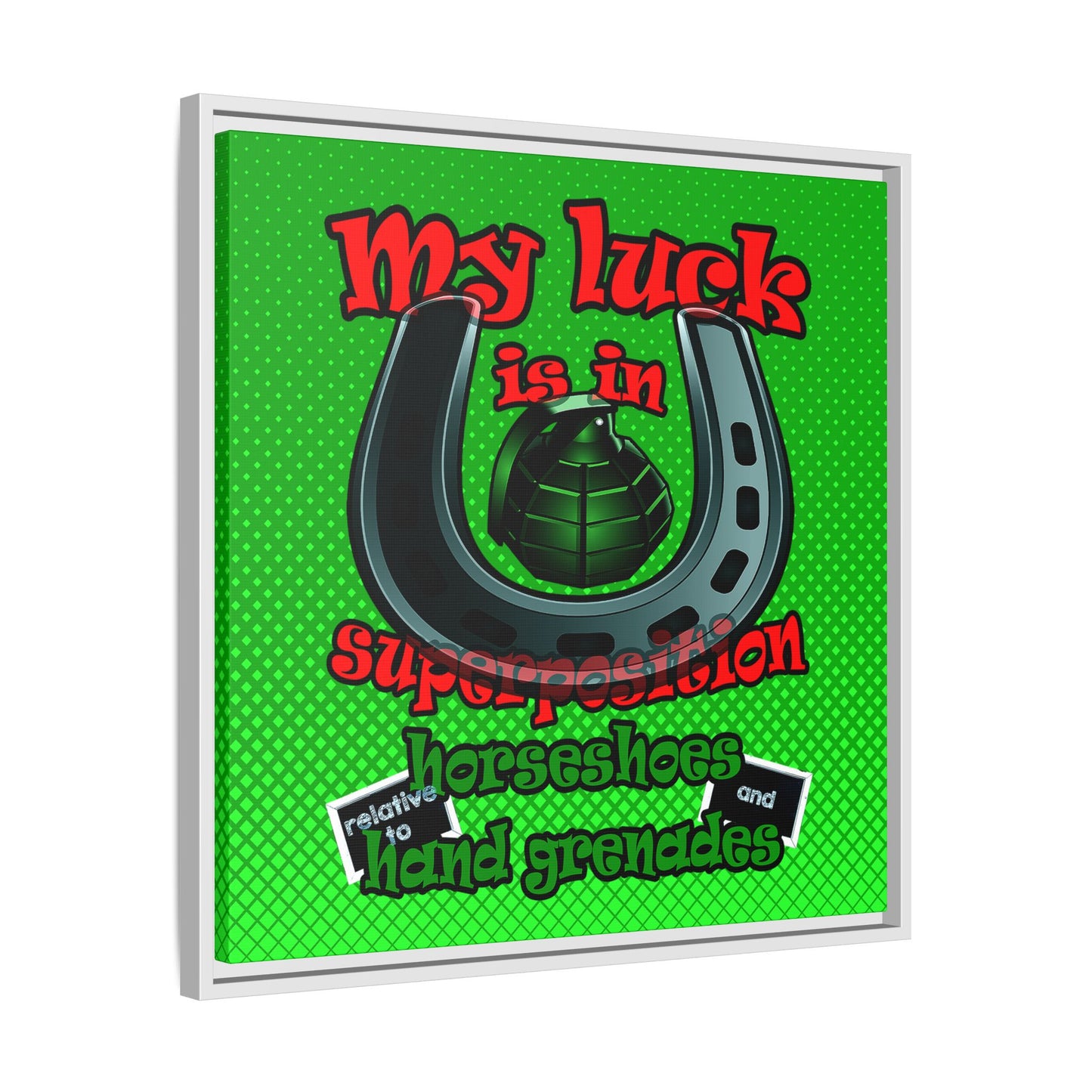 my luck - framed canvas art (logo green)