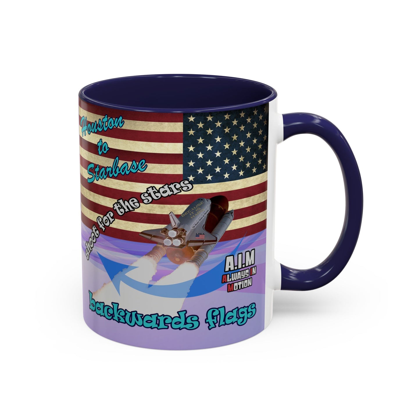 shoot for the stars - Accent Mug (light blue-pink wave)