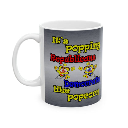 popping like popcorn - White Mug (brushed nickel)