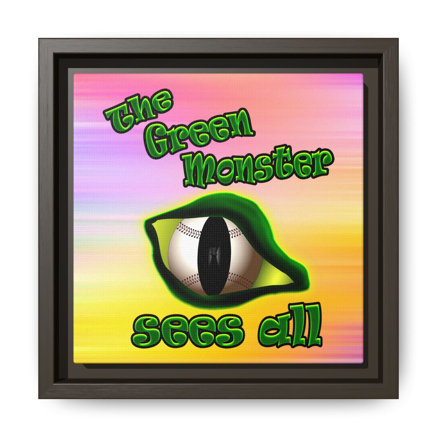 green monster - framed canvas art (color blur)