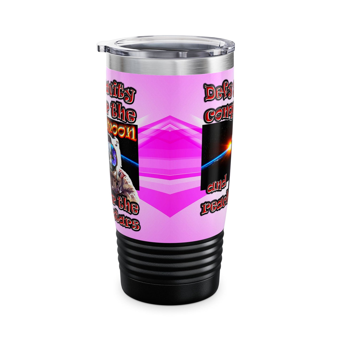 defy conquer reach - Ringneck Tumbler, 20oz (light blue-pink wave)