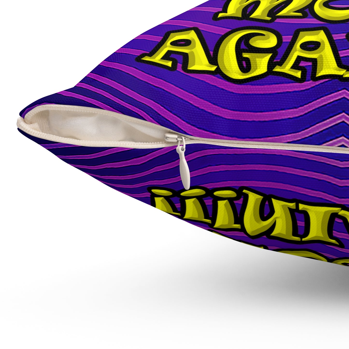 shoot the moon again - Spun Polyester Square Pillow - (purple wave)