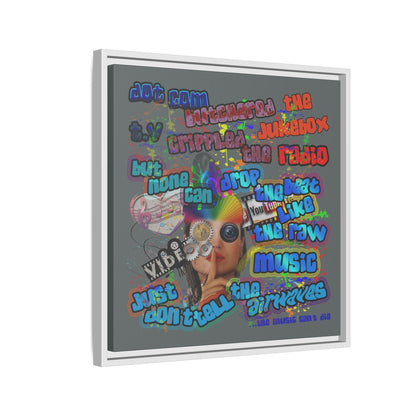 drop the beat - framed canvas art (dark grey)