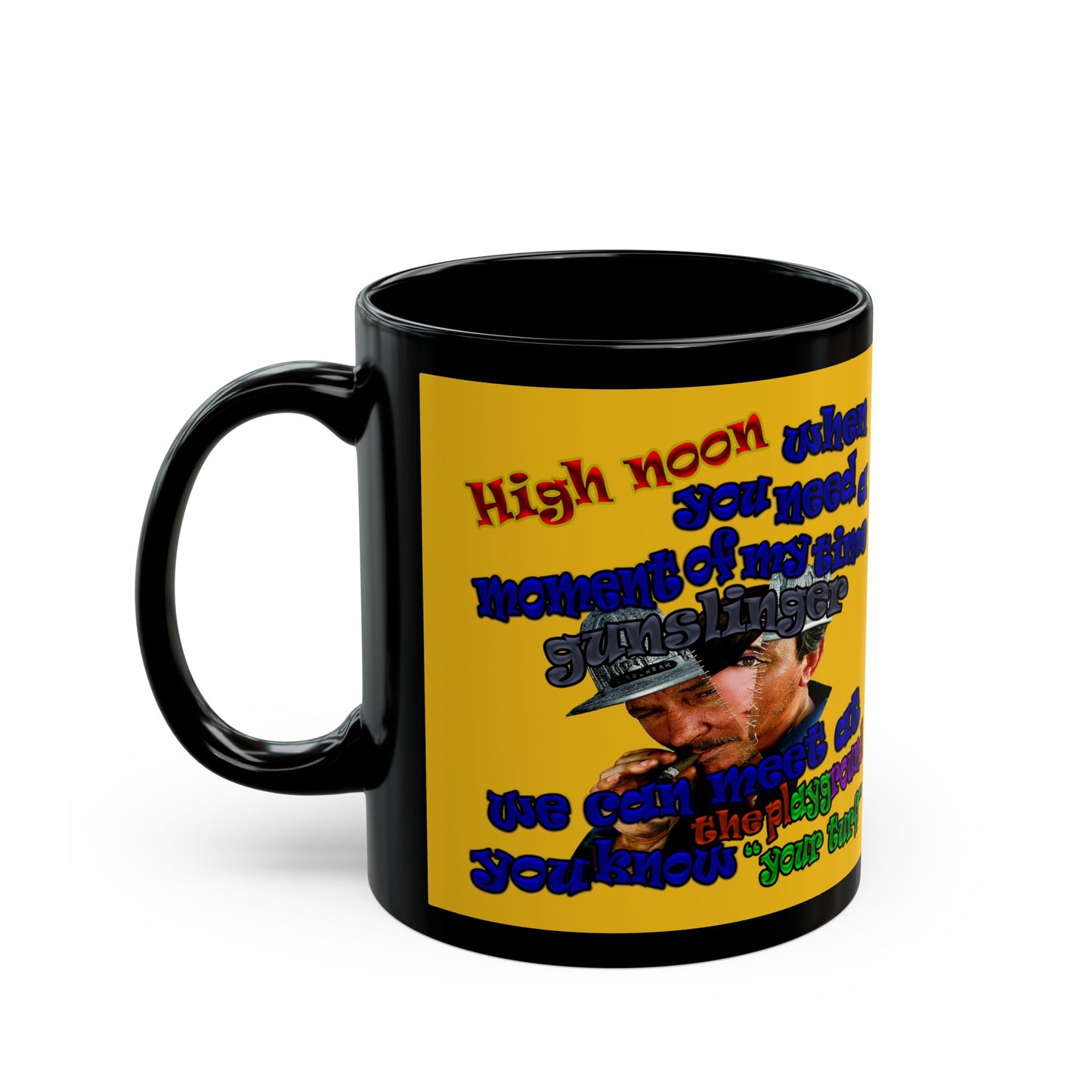 high noon - Black Mug (yellow)