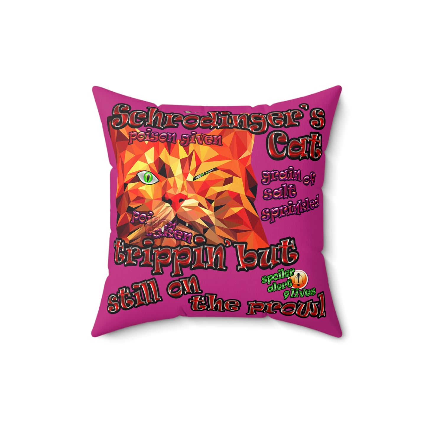 schrodinger's cat - Faux Suede Square Pillow - (pink)