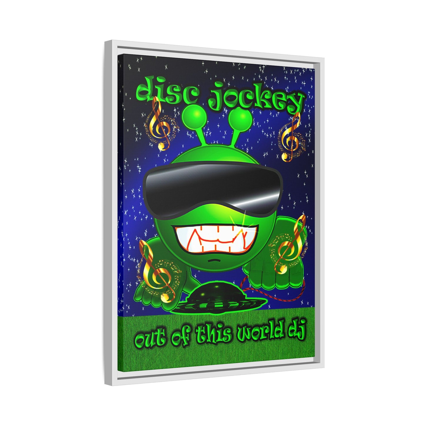 disc jockey - framed canvas art ('snoops' background)
