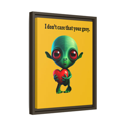 I don't care that your grey - framed canvas art (yellow)