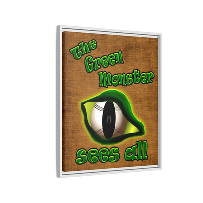 green monster - framed canvas art (brown papyrus)