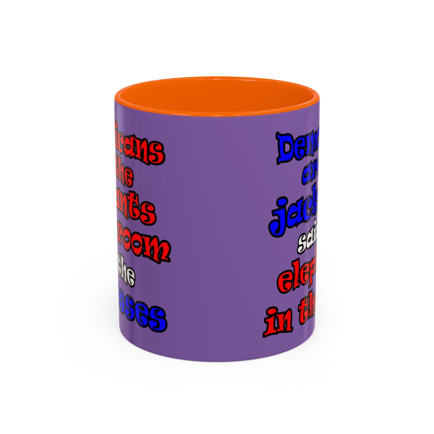 donkeys and elephants - Accent Mug (light purple)