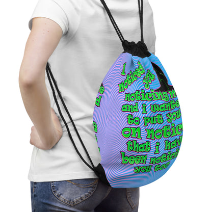 noticed you noticing - Drawstring Bag (light blue-purple wave)