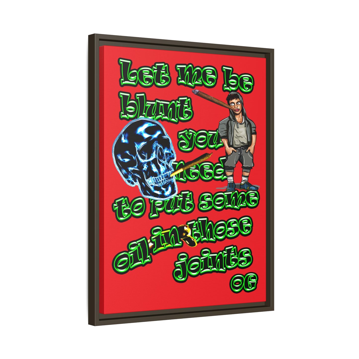og - framed canvas art (red)