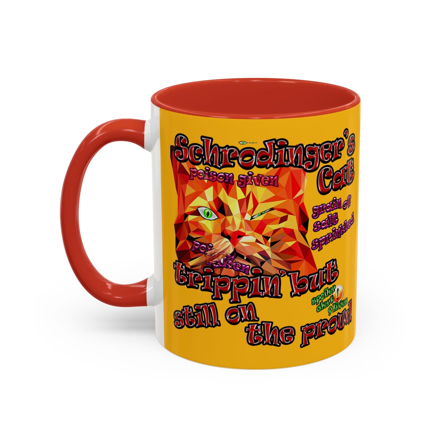 schrodinger's cat - Accent Mug (yellow)