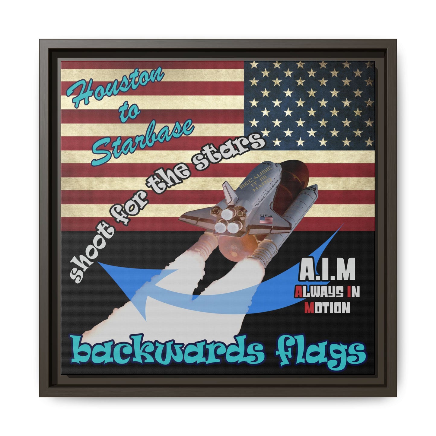 shoot for the stars - framed canvas art (black)