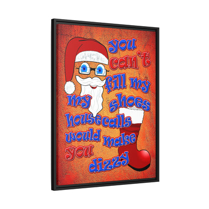 santa's shoes - framed canvas art (burnt orange)
