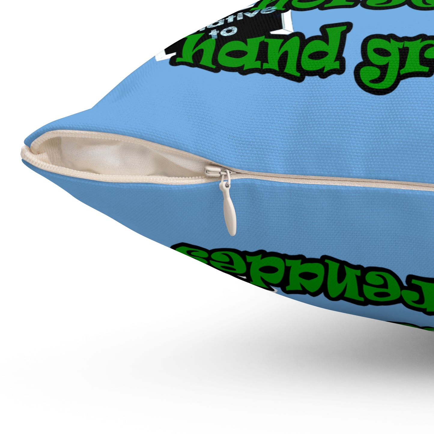 my luck - Spun Polyester Square Pillow - (light blue)