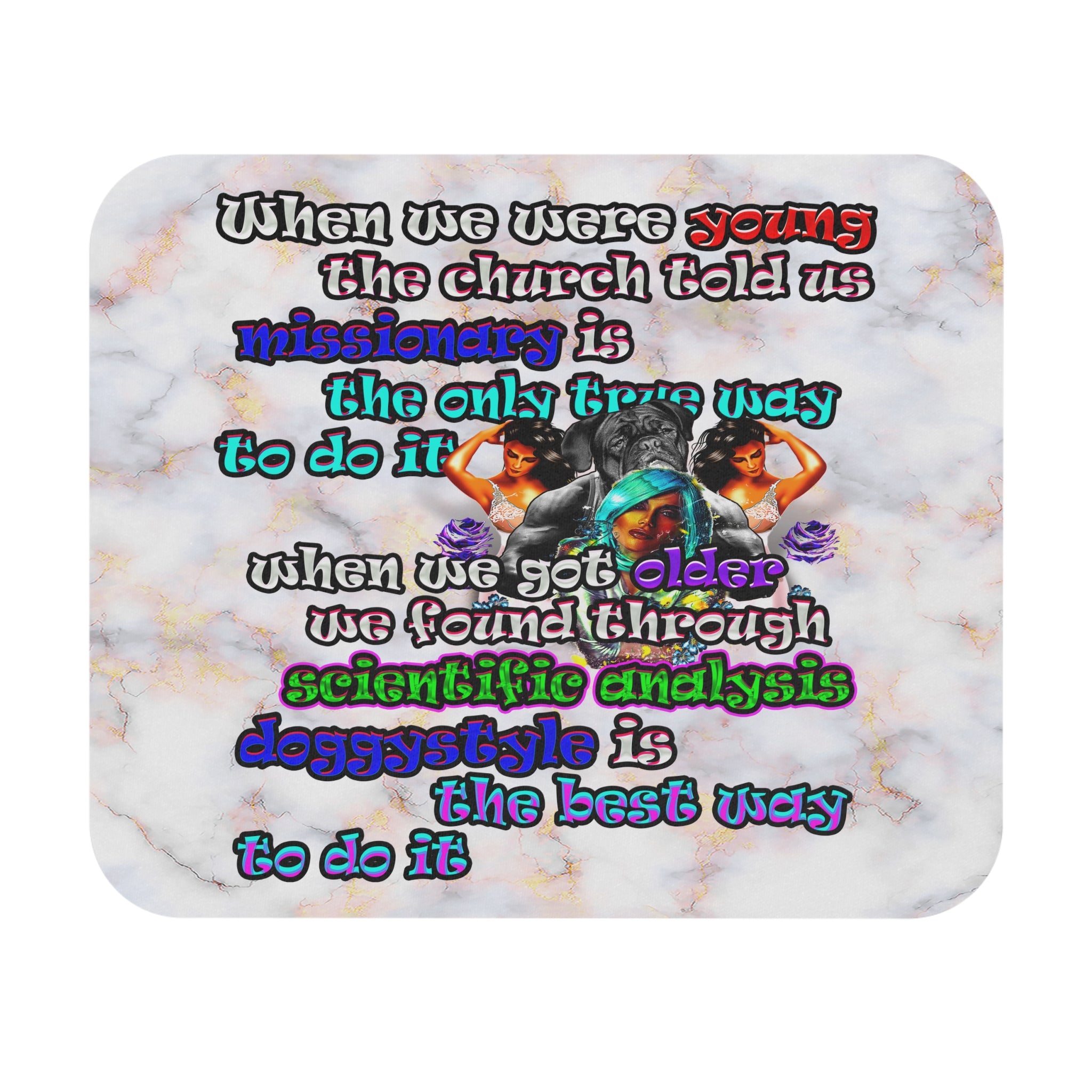 doggystyle - Mouse Pad (Rectangle) (white marble)