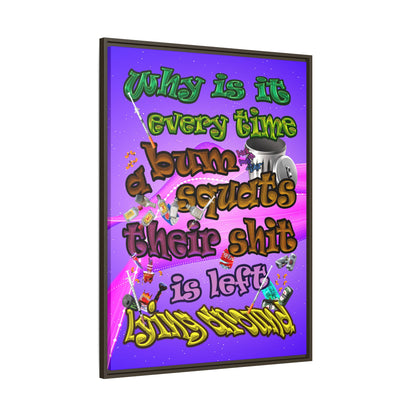 the bum's shit - framed canvas art (purple-pink wave)